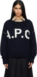 A.P.C. Navy Logo 'A.P.C' Sweater