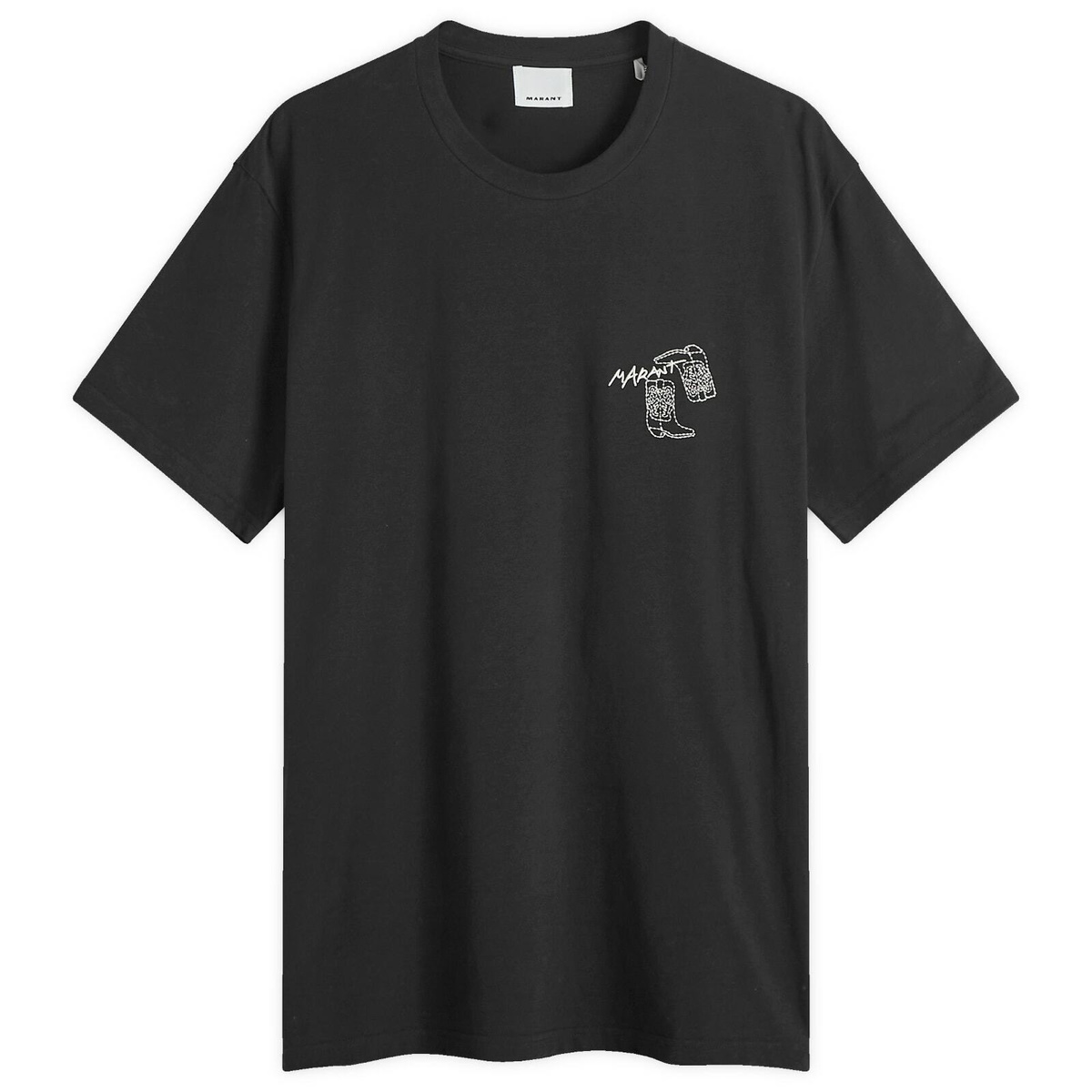 Isabel Marant Men's Honore Boots Logo T-Shirt in Black