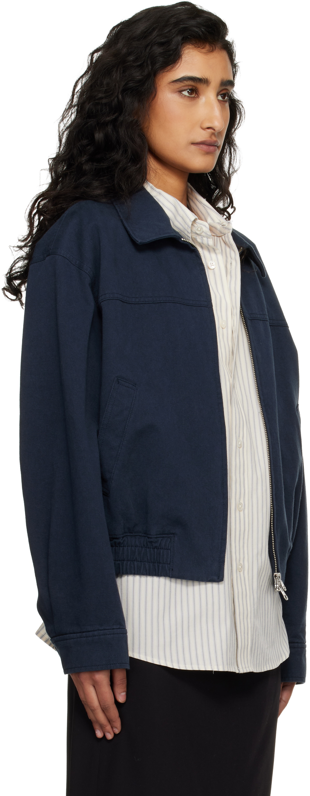 Dunst Navy Collared Blouson Jacket