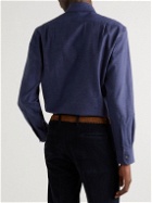 Emma Willis - Slim-Fit Brushed Cotton-Flannel Shirt - Blue