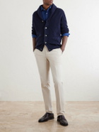 Brunello Cucinelli - Shawl-Collar Ribbed Cotton Cardigan - Blue