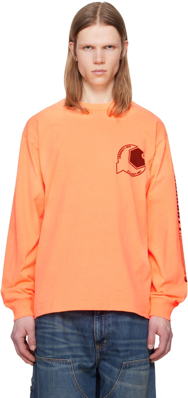 Photo: Carhartt Work In Progress Orange L/S Industry T-shirt