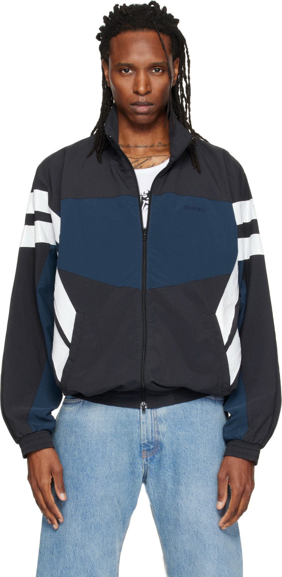 VETEMENTS Black Tape Tracksuit Jacket