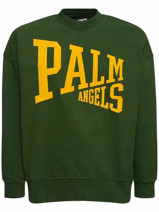 Photo: PALM ANGELS College Cotton Crewneck Sweatshirt