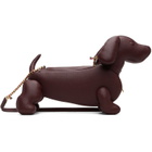 Thom Browne Burgundy Soft Pebble Grain Leather Mini Hector Bag