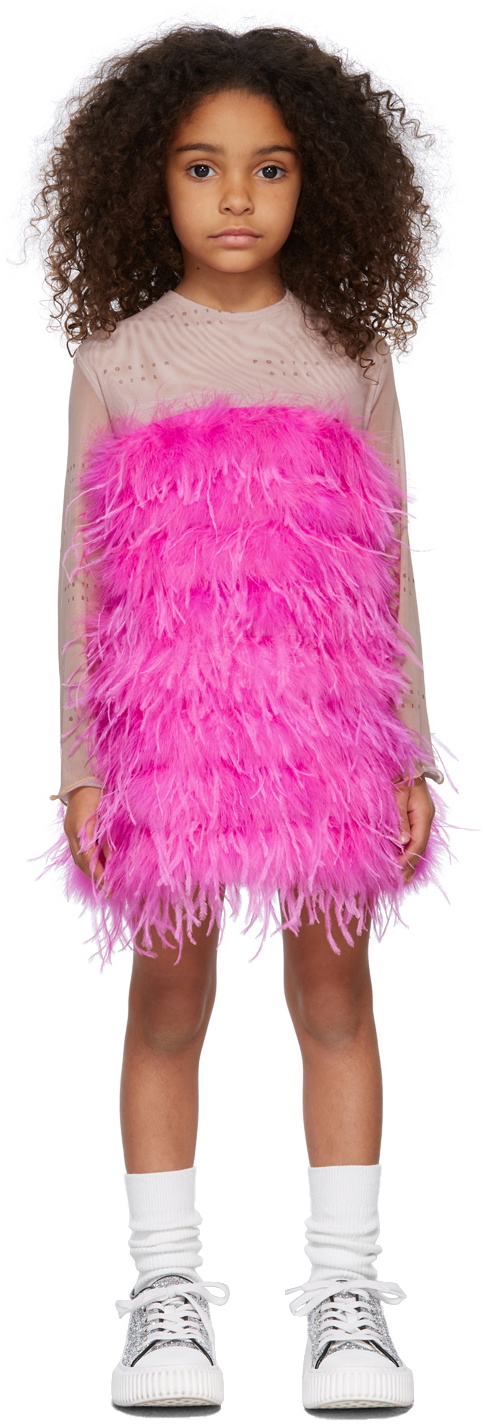Poster Girl SSENSE Exclusive Kids Beige & Pink Aurora Dress