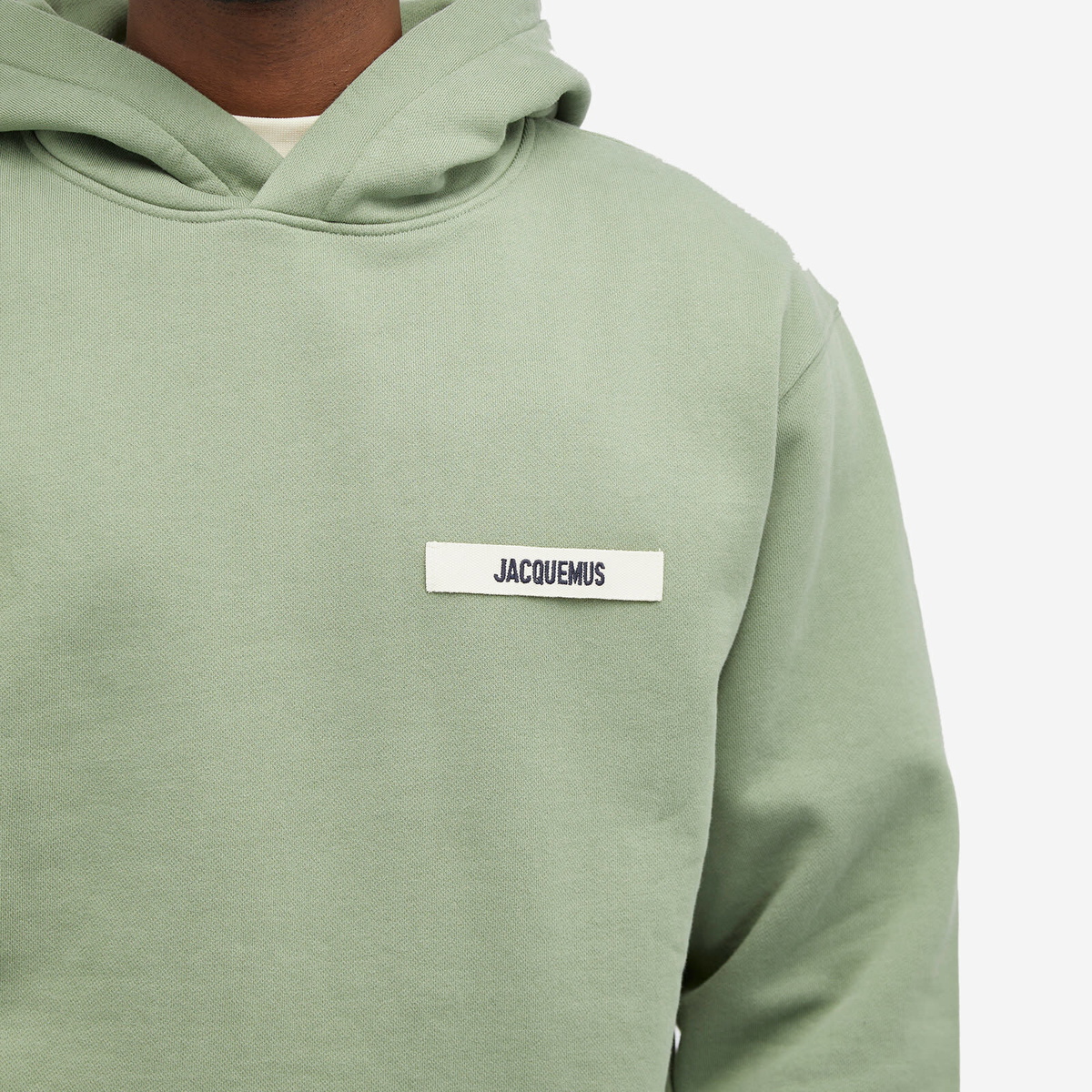 Jacquemus Men's Gros Grain Logo Hoodie in Pale Green Jacquemus