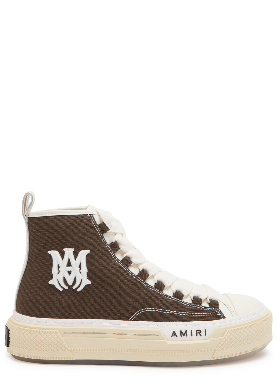 Amiri MA Court Hi Logo-embroidered Canvas Sneakers Brown