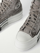 DRKSHDW by Rick Owens - Converse DBL DRKSTAR Distressed Over-Dyed Canvas High-Top Sneakers - Gray