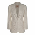 TwinSet White Beige Linen Blazer