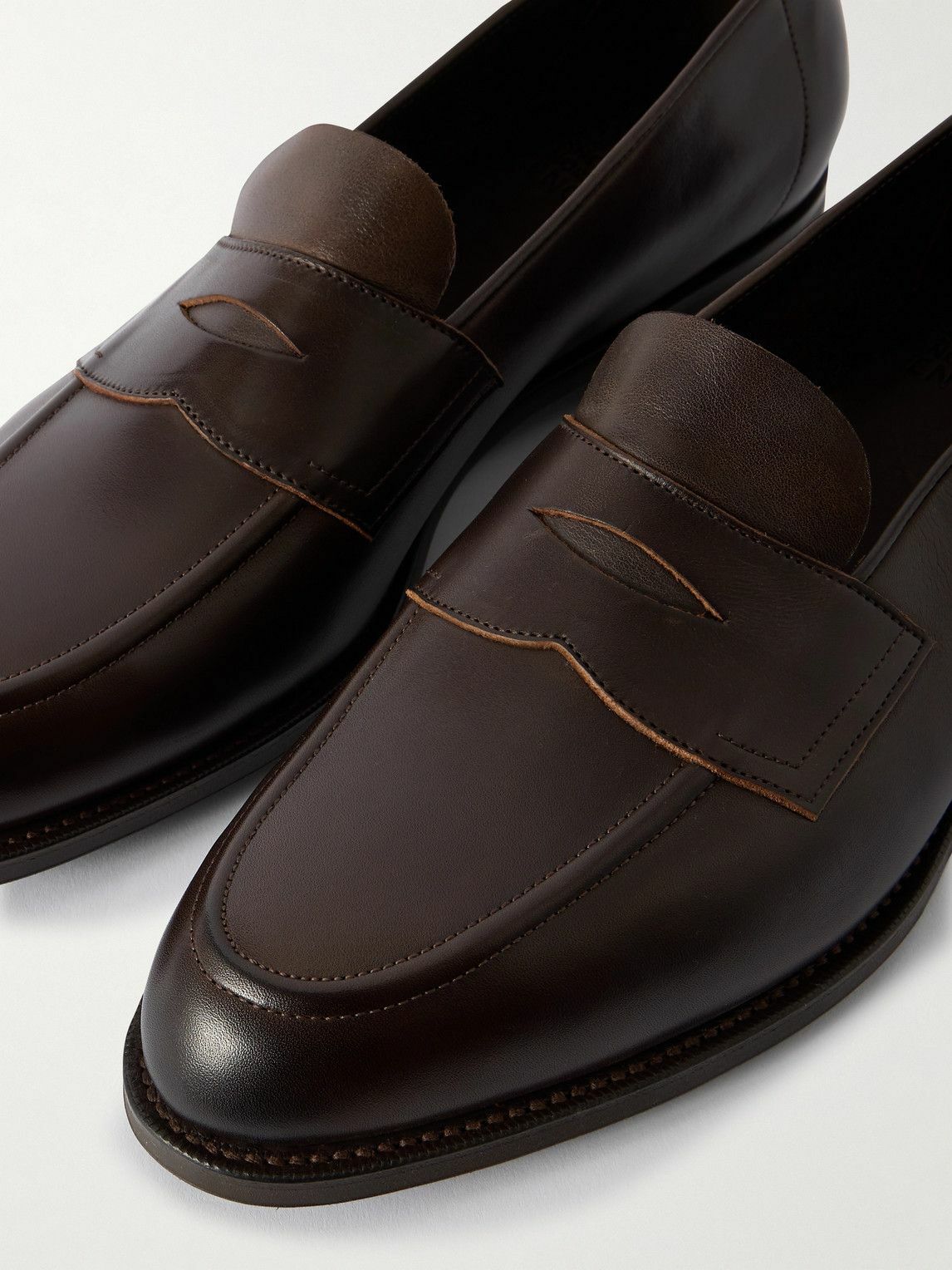 Edward Green - Piccadilly Leather Penny Loafers - Brown