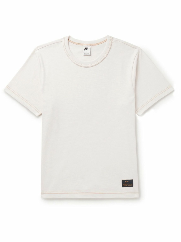 Photo: Nike - Life Logo-Appliquéd Cotton-Jersey T-Shirt - White