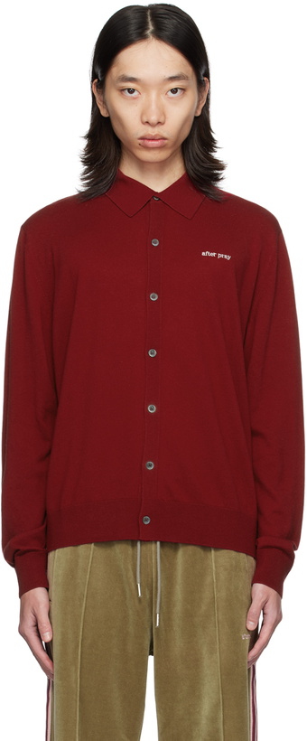 Photo: AFTER PRAY Burgundy Wool Cardigan