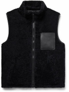 Yves Salomon - Reversible Leather-Trimmed Shearling and Shell Gilet - Black