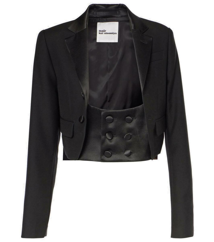 Noir Kei Ninomiya Black Down Open Back Jacket Noir Kei Ninomiya