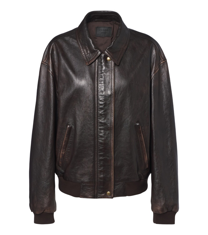 Photo: Prada Oversized leather blouson jacket