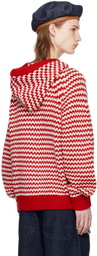AFTER PRAY Red & White Striped Hoodie