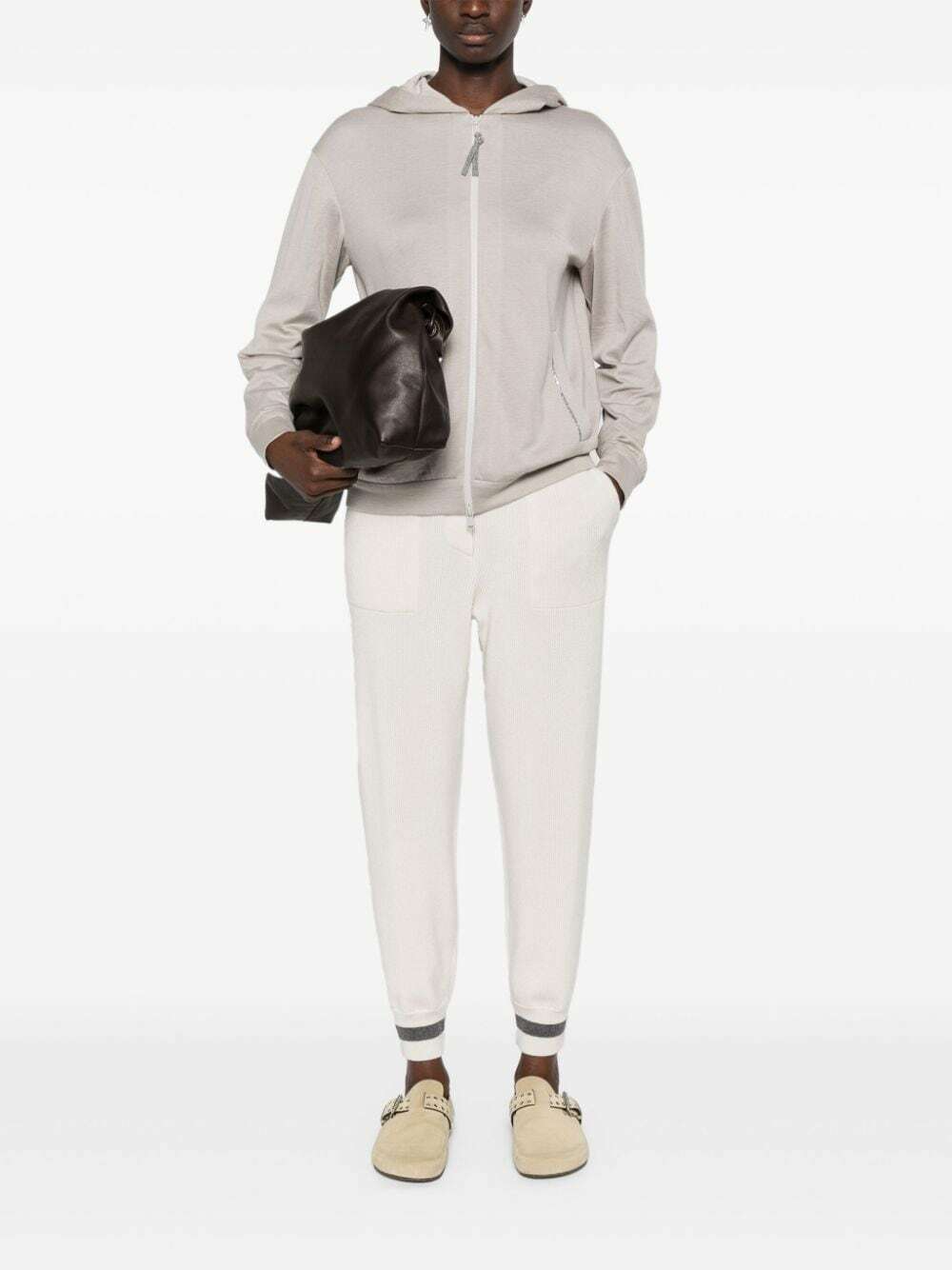 Brunello Cucinelli White Cashmere Athletic Pants main image 1