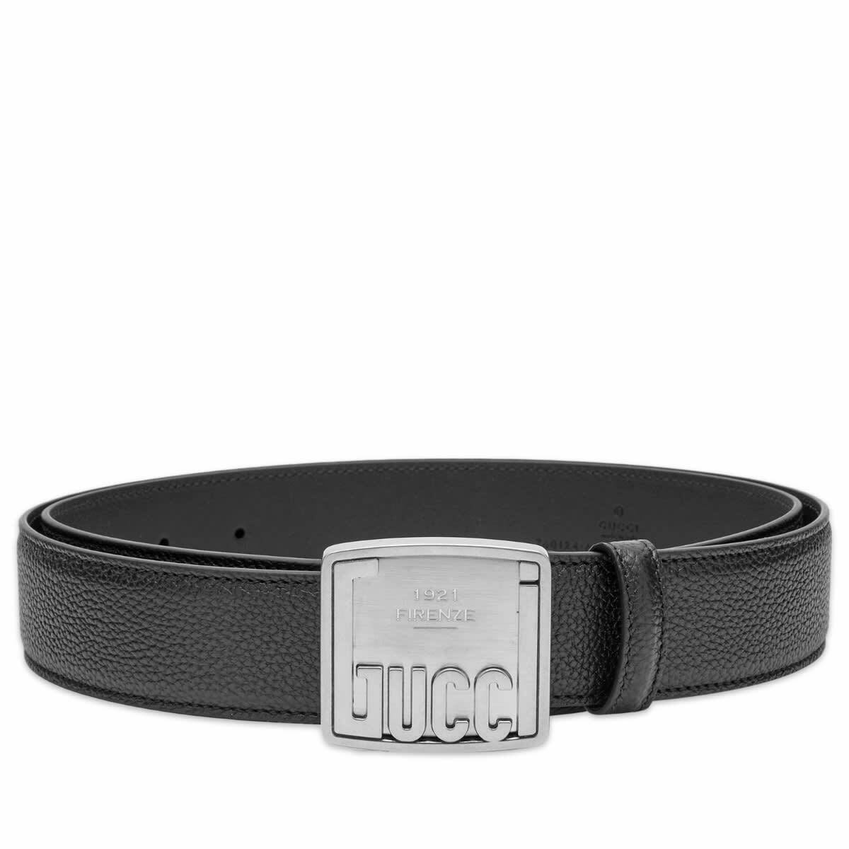 Photo: Gucci Men's Plaque Buckle Belt in Black