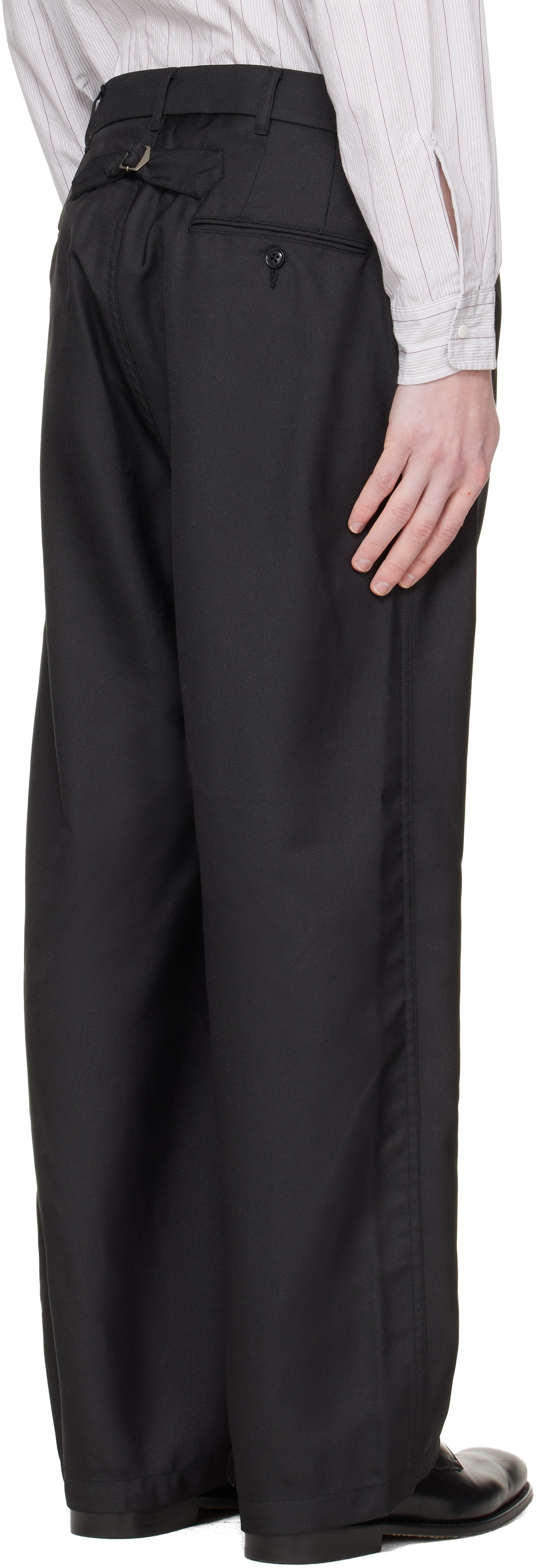 nanamica Black Polyester Twill Club Trousers