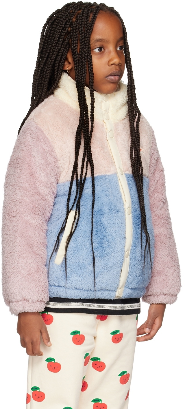 TINYCOTTONS Kids Gray Pink Color Block Jacket TINYCOTTONS