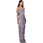 Rick Owens Pink & Navy Tower Bustier Denim Maxi Dress