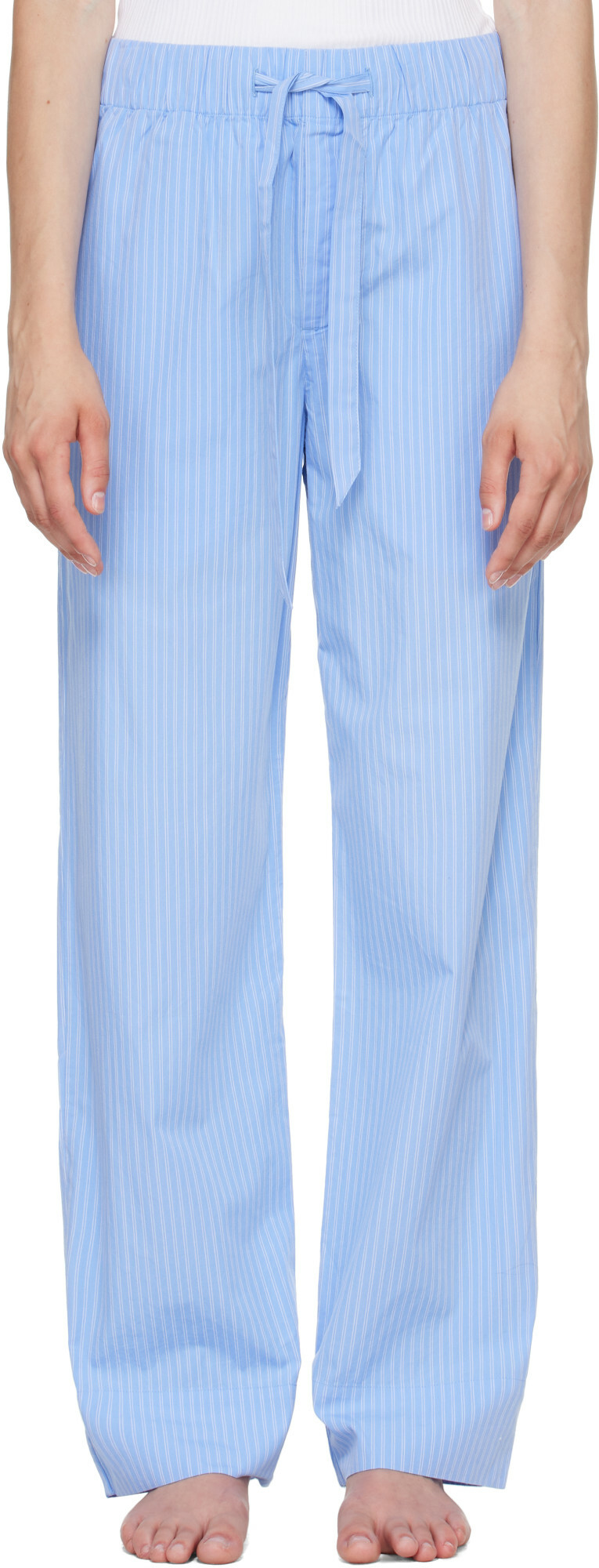 Tekla Blue Poplin Pyjama Pants