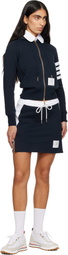 Thom Browne Navy Classic Loopback 4-Bar Full Zip Hoodie