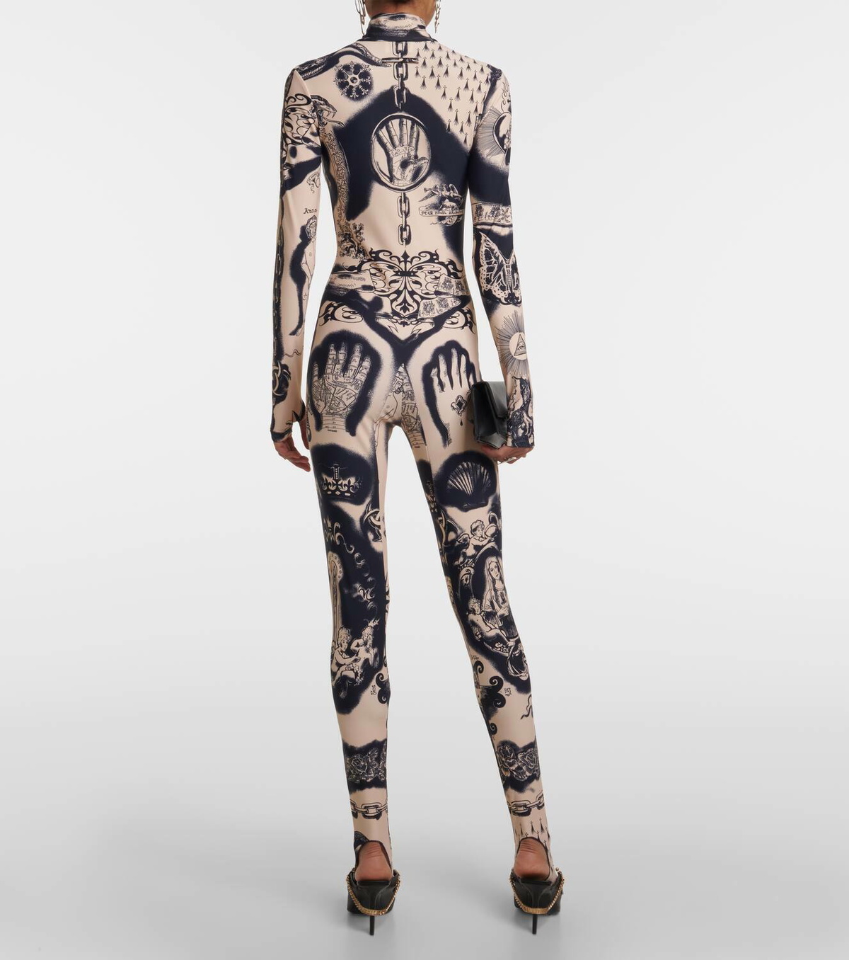 Jean Paul Gaultier Tattoo Collection printed jersey catsuit
