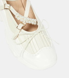 Simone Rocha Embellished patent leather ballet flats