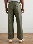 WTAPS - Straight-Leg Pleated Cotton Trousers - Green