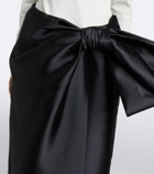 Simkhai Coralyne bow-detail knitted satin gown