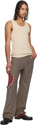 Edward Cuming Navy & Beige Jacquard Circle Window Jeans
