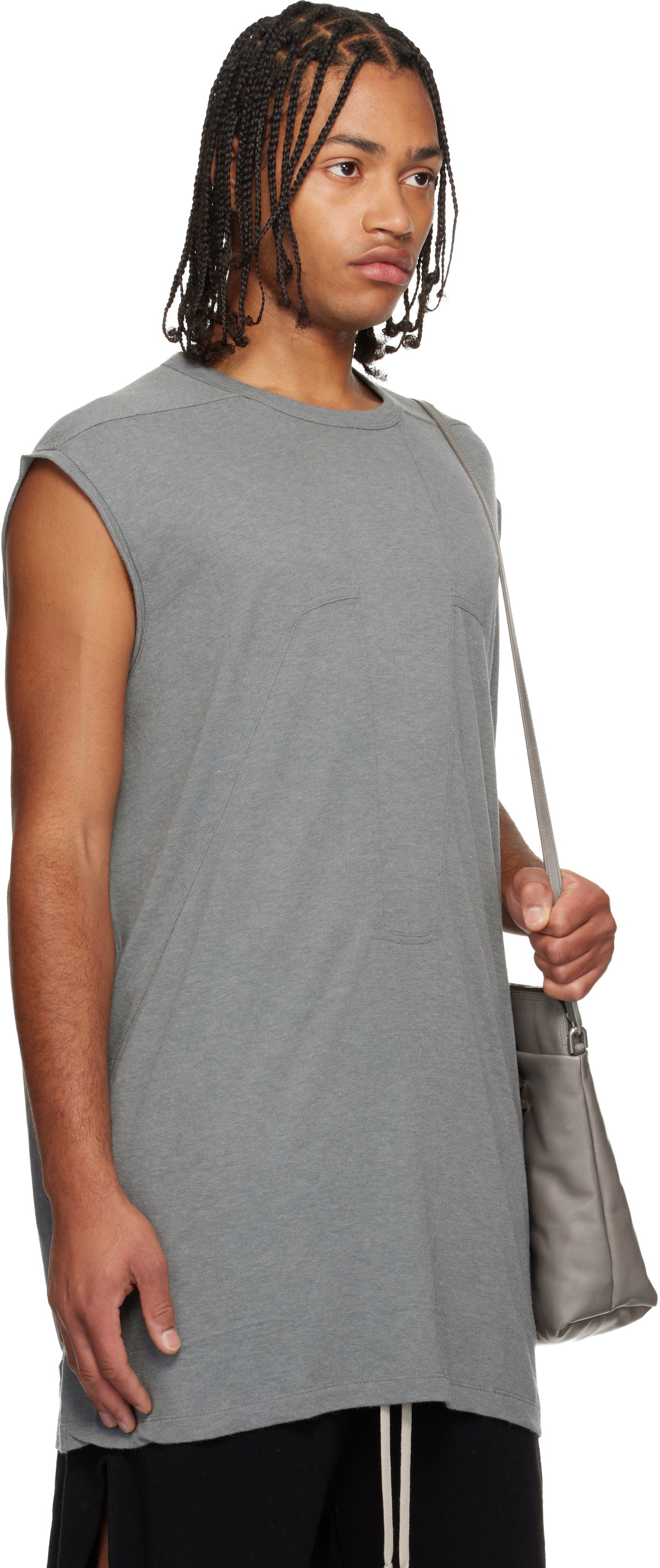 Rick Owens Gray Concordians Splintered Tarp T-shirt Rick Owens