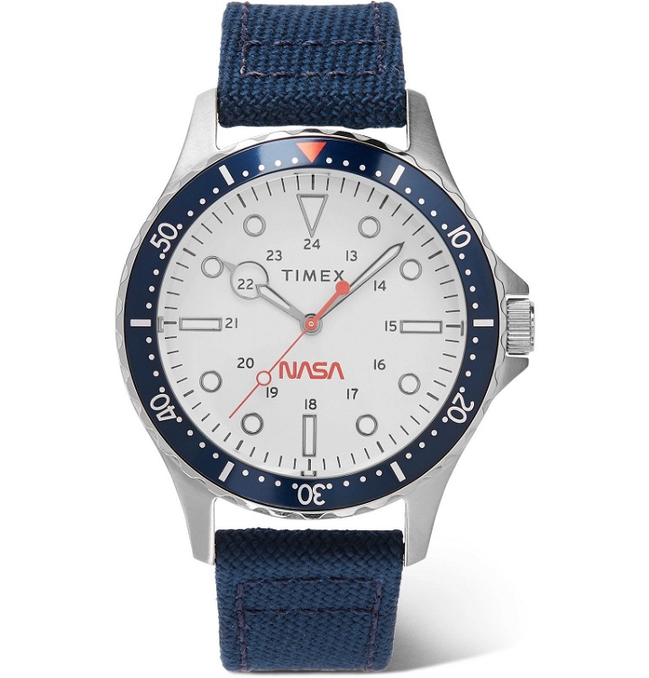 Photo: Timex - NASA Navi XL 41mm Stainless Steel and Canvas Watch - White