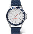 Timex - NASA Navi XL 41mm Stainless Steel and Canvas Watch - White