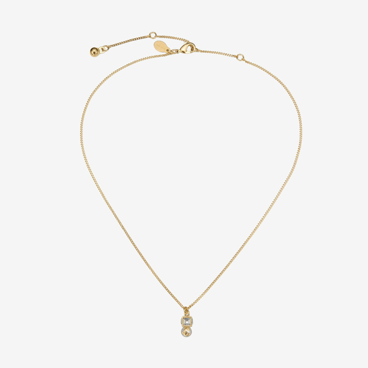 Jimmy Choo Jc Pearl Cube Pendant Necklace