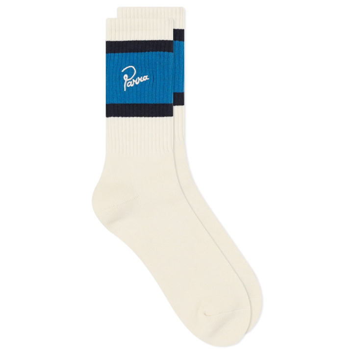 Photo: By Parra Men's Script Logo Socks in Off White 