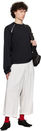 Comme des Garçons Homme Plus Black Polyester Piqué Long Longsleeve T-shirt