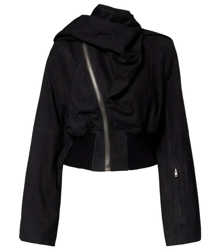 Photo: Rick Owens Scarf Flight leather jacket
