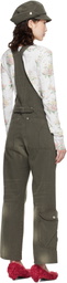 OPEN YY Brown Cargo Pocket Cotton Overalls
