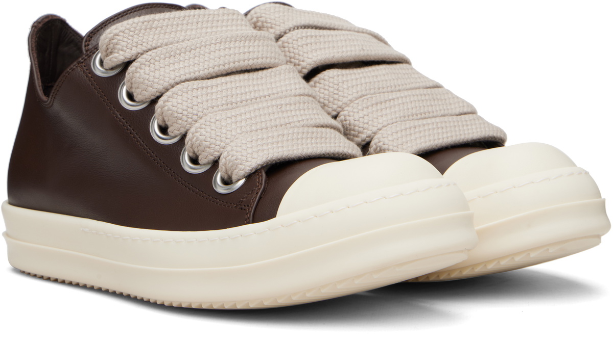 Rick Owens Brown Temple Jumbolace Low Sneakers