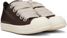 Rick Owens Brown Temple Jumbolace Low Sneakers