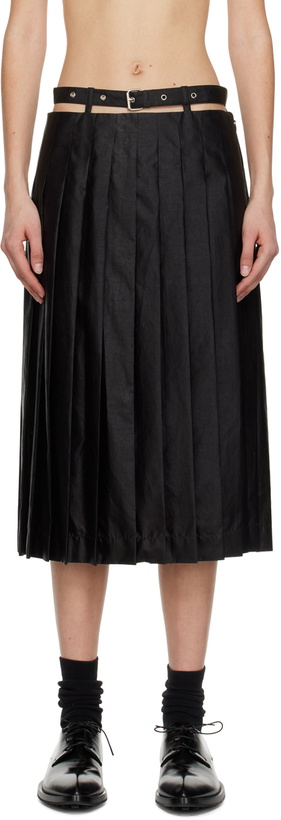 Photo: UMBER POSTPAST Black Pleated Midi Skirt