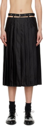 UMBER POSTPAST Black Pleated Midi Skirt