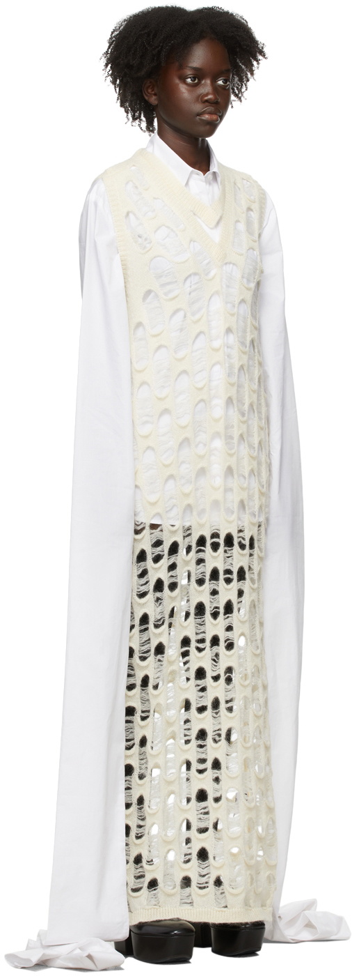 Puppets and Puppets SSENSE Exclusive Beige Open Knit Dress