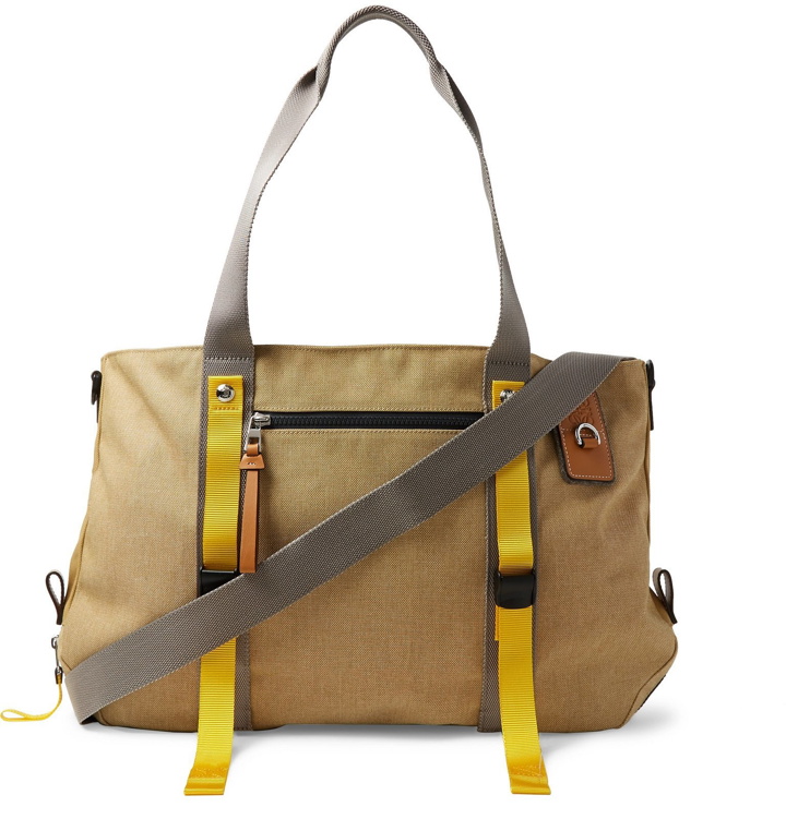 Photo: Loewe - Eye/LOEWE/Nature Leather- and Webbing-Trimmed Canvas Tote Bag - Neutrals