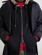 Burberry - Checked Cotton-Jersey Zip-Up Hoodie - Black