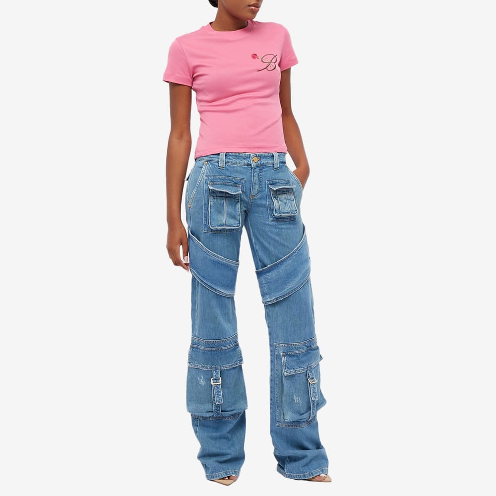 Blumarine Brown Cotton Cargo Jeans Women