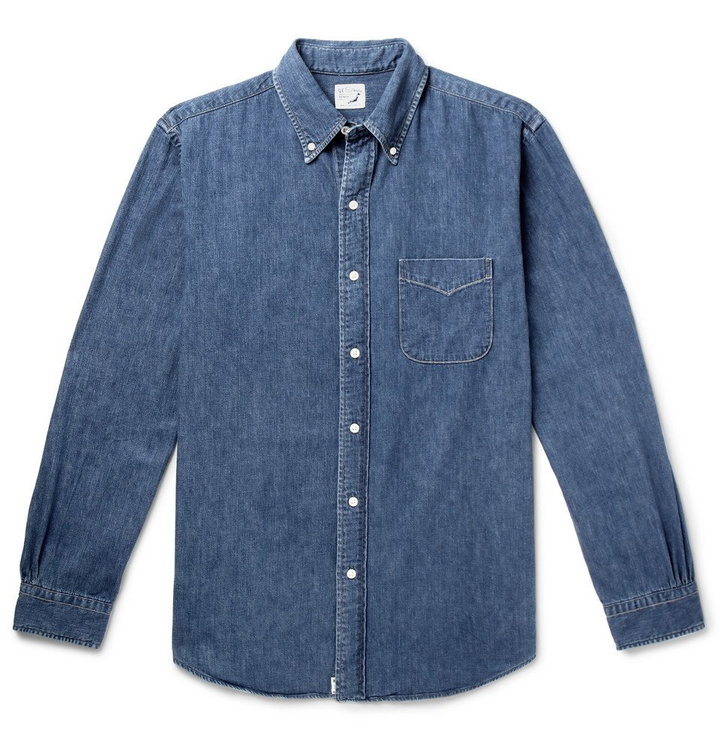 Photo: OrSlow - Button-Down Collar Denim Shirt - Blue